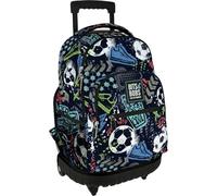 Grafoplás - Backpack with Integrated Trolley, Double Wheels, 29 Litres, 52 x 37 x 25 cm, Roller Model, Match Collection, Bits & Bobs Pop Up Design, Perfect School Supplies for Children and Primary