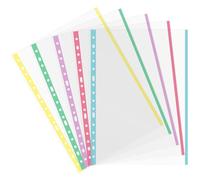 Grafoplás | Bag of 25 Perforated Sleeves | Pastel Coloured Border | Folio Size | Glass Finish | Reinforced Spine | Extra Polypropylene | Perfect School and Office Supplies for Ring Binder
