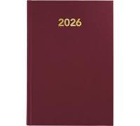 Grafoplas - Bavarian 2026 Year Diary Day by Page View, Spanish, Garnet, 14.5 x 21 cm, Vinyl Lined Hardcover, Reading Point, 328 Pages, White Paper 70 g FSC Certified, Ideal for Office