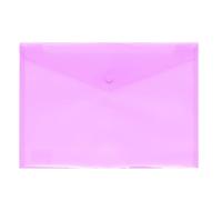 Grafoplas - Ecoplás Plastic Envelope with Click Closure, Quarter Size, Translucent Lavender, 17.5 x 24.5 cm, Polypropylene, Protect School, Home or Office Documents