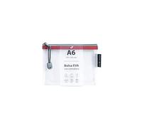 Grafoplás | EVA A6 Zip Bag | Made with Transparent EVA Foam | Red Zip | 17.5 x 12.5 cm | Ideal for Transporting All Kinds of Items, Small Documents or School Supplies