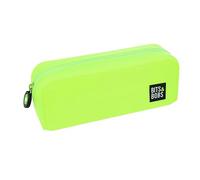 Grafoplás | Fluorescent Green Silicone Case | 20 x 7.5 x 7.5 cm | Soft Touch | Flexible | Water Resistant | Bits & Bobs Pop Up Design | Fluorescent Colours, Fluorescent Green, 20x7,5x7,5cm, School