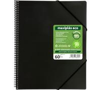 Grafoplás | Folder Covers Plastic a4 Maxiplás ECO | 60 Transparent Pockets 90% Recycled Polypropylene | Flexible Covers 100% Recycled | Includes Envelope | Elastic Bands Closure | Ideal Binder