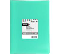 Grafoplás | Folder Plastic Sleeves | 10 Transparent Sleeves | Folio Size | Mint Green | Flexible Covers | Multiline Poly | Perfect School and Office Supplies