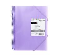 Grafoplás | Folder Sleeves Plastic A4 | Lavender | 50 Extra Polypropylene Transparent Sleeves | PVC Spiral | Maxi Multiline | Perfect for Filing Documents and Notes