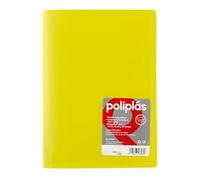 Grafoplas - Folder Sleeves Transparent A4, Yellow, 50 Polypropylene Linings, Opaque Polyplas Series, Made in Spain, Flexible Covers, Perfect for Filing Documents and Folios
