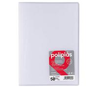 Grafoplas - Folder with 50 Sleeves, Foolscap, Polypropylene Covers Folio Transparent