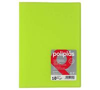 Grafoplás Folder with Sleeves | 10 Transparent Sleeves | Semi-Rigid Translucent Plastic Covers | Perfect for Documents Size Folio | Available in Green | Translucent Poly Model
