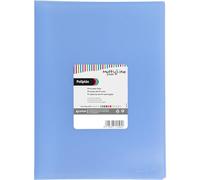 Grafoplás Folder with Transparent Sleeves A4 | Light Blue | 50 Polypropylene Sleeves | Folio Size | Flexible Cover | Multiline Polypropylene | Perfect School and Office Supplies