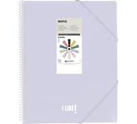 Grafoplas - Folders of Plastic A4, Maxiplas Like, Lavender Soft, 60 Transparent Sleeves, PVC Spiral, Perfect for Archiving School and Office Supplies