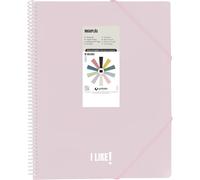 Grafoplas - Folders of Plastic A4, Maxiplas Like, Soft Pink, 60 Transparent Sleeves, PVC Spiral, Perfect for Archiving School and Office Supplies