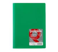 Grafoplas I Folder with Plastic Sleeves I 10 Transparent Sleeves I Size DIN A4 Green I Series Polyplas Opaque I Made in Spain I Flexible Covers | Large Storage Capacity