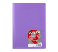 Grafoplas I Folder with Plastic Sleeves I 40 Transparent Sleeves I Size DIN A4 Lavender I Series Polyplas Opaque I Made in Spain I Flexible Covers I Large Storage Capacity