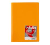 Grafoplas I Folder with Plastic Sleeves I 50 Transparent Sleeves I Size DIN A4 Mandarin I Series Polyplas Opaque I Made in Spain I Flexible Covers I Large Storage Capacity
