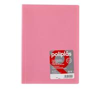 Grafoplas I Folder with Plastic Sleeves I 50 Transparent Sleeves I Size DIN A4 Pink I Series Polyplas Opaque I Made in Spain I Flexible Covers I Large Storage Capacity