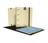 Grafoplas Kuru - 4 Ring Binder A4 with Refill, School Pack Complete with Dividers + Planner + Stickers + Transparent Envelope, Hard Cover FSC, Scratch-Resistant Laminated, Soft Yellow
