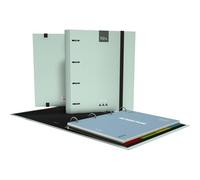 Grafoplas Kuru - 4 Ring Binder A4 with Refill, School Pack Complete with Dividers + Planner + Stickers + Transparent Envelope, Hard Cover FSC, Scratch-Resistant Laminated, Mint Soft