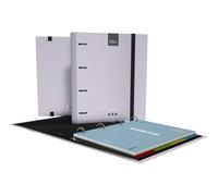 Grafoplas Kuru - 4 Ring Binder A4 with Refill, School Pack Complete with Dividers + Planner + Stickers + Transparent Envelope, Hard Cover FSC, Scratch-Resistant Laminated, Lavender Soft