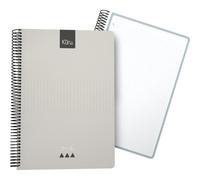Grafoplas - Kuru A4+ Micro-perforated Notebook, 120H Squared 5 mm 90 g Colour Edge, Plastic Cover, Sand
