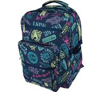 Grafoplás - Large School Backpack, 32X46X24cm, 31 Litres, Padded Area for Laptop, Bigpack Model, Beach Design, Bits&Bobs Pop Up Design, Maximum Ergonomics, blue, XL, SCHOOL
