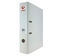 Grafoplas - Pack of 12 Lever Arch Files, A4, Rings 65 mm, White, Polypropylene Lined, Spine Eyelet, Grafcolor Series