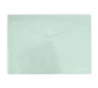 Grafoplás | Pack of 5 A3 Plastic Envelopes Folders | Velcro Closure | Mint Green | Multiline | 33.5 x 24 cm | Transparent Striped Crystal Polypropylene | Perfect for Drawings and Large Documents