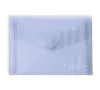 Grafoplas - Pack of 5 A6 Plastic Envelopes, Adhesive Textile Closure, Light Blue, Multiline, 16 x 12 cm, Transparent Striped Glass Polypropylene, Perfect for Small Documents