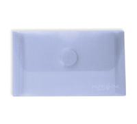 Grafoplás | Pack of 5 Plastic Envelopes | Card Size | Velcro Closure | Light Blue | Multiline | 10.5 x 6 cm | Transparent Striped Crystal Polypropylene | Perfect for Business Cards