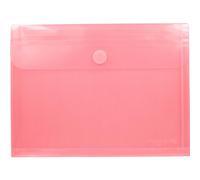 Grafoplás | Pack of 5 Plastic Envelopes with Gusset | Velcro Closure | Folio Size | Light Pink | 33.5 x 25 cm | Large Capacity | Perfect for A4 Documents and Folio