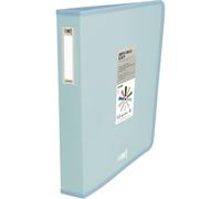 Grafoplas - Plastic 4 Ring Binder, A4+, Light Blue, Paper Like Collection, Semi-Rigid Polypropylene, Opaque, D-Shaped Rings 40 mm, Extra Capacity DIN A4 Documents and Folio Size