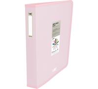 Grafoplas - Plastic 4 Ring Binder, A4 +, Soft Pink, Paper Like Collection, Semi-Rigid Polypropylene, Opaque, D-Shaped Rings 40 mm, Extra Capacity DIN A4 Documents and Folio Size
