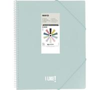 Grafoplas - Plastic A4 Folders, Maxiplas Like, Light Blue, 40 Transparent Sleeves, PVC Spiral, Perfect for Archiving School and Office Supplies