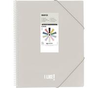 Grafoplas - Plastic A4 Folders, Maxiplas Like, Sand, 20 Transparent Sleeves, PVC Spiral, Perfect for Filing School and Office Supplies