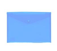 Grafoplás | Plastic Envelope with Click Closure | Ecoplás | Folio Size | Translucent Soft Blue | 33.3 x 23.5 cm | Perfect for School, Home and Office A4 Documents and Folio