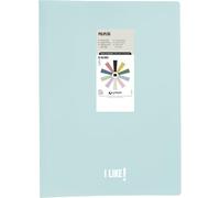 Grafoplas Plastic Folders 50 Clear Pockets Extra Polypropylene Film Size Light Blue Flexible Lid Perfect School Office Supplies