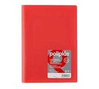 Grafoplas - Plastic Folders A4, Coral, 50 Transparent Linings, Opaque Poliplas Series, Made in Spain, Flexible Covers, Perfect for Filing Documents and Folios