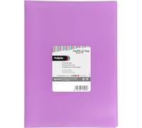 Grafoplás | Plastic Sleeves | 50 Clear Sleeves | Folio Size | Lavender Colour | Flexible Cover | Poly Plastic | Perfect School and Office Supplies