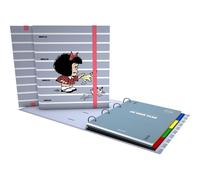 Grafoplas - Ring Binder A4 Mafalda Boat with Refill + dividers + Planner + Stickers + Transparent Envelope, Perfect for Students