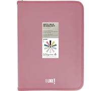 Grafoplas - Ring Binder A4 with Zippers A4+, Pink, 4 Rings 25 mm, Includes Plastic Compressor, Like Stationery Collection, Polypropylene Material, Perfect School Supplies