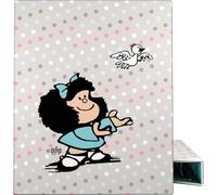 Grafoplas - Ring Binder Mafalda Bird A4, 4 Mixed Rings 25 mm, Soft to The Touch, FSC Certified, Hard Covers, Soft Laminated, Soft to The Touch, Perfect School Supplies