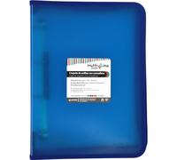 Grafoplás | Ring Binder with Zip A4+ | Blue | Multiline | 4 Mixed Rings 25 mm | Vertical Ruled Polypropylene Cover | Extra Capacity for Sheets of Paper Format Folio