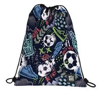 Grafoplás - Sack with drawstrings, 36 x 47 cm, outer pocket with zips, Match, Bits & Bobs Pop Up Design, Perfect for Extra Schoolers, blue, 36x47cm, SCHOOL
