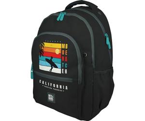 Grafoplás | School Backpack Three Compartments | 33 x 46 x 22.5 cm | Padded Laptop Area | Roomy Model | California Design | Bits&Bobs Pop Up Design | Perfect for School Supplies, Black/White,