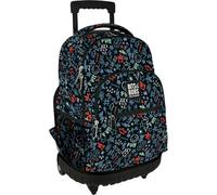 Grafoplas - School Backpack with Wheels, Integrated Cart, 29 Litres, 52 x 37 x 25 cm, Roller Model, Peace Bits & Bobs Collection, Perfect Children's and Primary School Supplies