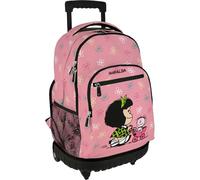 Grafoplás - School Backpack with Wheels, Mafalda Baby Cart, Integrated Cart, 29 Litres, 52 x 37 x 25 cm, Roller Model, Perfect Children's and Primary School Supplies, pink, 52x37x25cm, SCHOOL