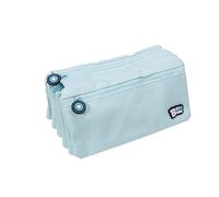 Grafoplás | School Case Four Compartments | Light Blue | 23 x 12 cm | Bits & Bobs | Soft Colours, Soft Blue, 23x12cm, School