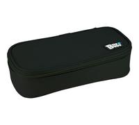 Grafoplás - School Pencil Case 3 Compartments, Rectangular Bits & Bobs Black, Large Rigid Main Compartment, Interior Mesh Pocket, Intermediate Compartment with Elastic Band for 12 Pencils, Black/White