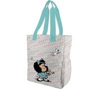 Grafoplás - Shoulder Bag Tote Bag Mafalda Bird, 37.5 x 31 x 14 cm, 14 Litres, Special Portable Compartment, Reinforced Base, Handle and Adjustable Shoulder Strap, Interior and Exterior Pockets, grey