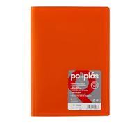 Grafoplas - Transparent Folder A4 Covers, Orange, 30 Polypropylene Linings, Opaque Polyplas Series, Made in Spain, Flexible Covers, Perfect for Filing Documents and Folios