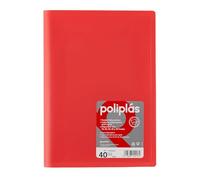 Grafoplas - Transparent Folder Covers, Foolscap Size, Coral, 40 Polypropylene Linings, Opaque Polyplas Series, Made in Spain, Flexible Covers, Perfect for Filing Documents
